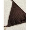 imageSOLY HUX Womens 3 Piece Swimsuit Fishnet Halter Triangle String Bikini Set Bathing Suit with Cover Up Beach SkirtSolid Chocolate Brown