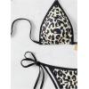 imageSOLY HUX Womens Bathing Suits Allover Print Halter Triangle Tie Side Bikini Sets Two Piece SwimsuitMulticoloured Leopard