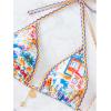 imageSOLY HUX Womens Bathing Suits Allover Print Halter Triangle Tie Side Bikini Sets Two Piece SwimsuitMulticoloured Printed