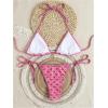 imageSOLY HUX Womens Bathing Suits Allover Print Halter Triangle Tie Side Bikini Sets Two Piece SwimsuitPink Printed
