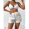 imageSOLY HUX Womens Drawstring High Waisted Hawaiian Beach Shorts Summer Swimsuit Cover UpSolid White