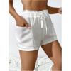 imageSOLY HUX Womens Drawstring High Waisted Hawaiian Beach Shorts Summer Swimsuit Cover UpSolid White
