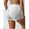 imageSOLY HUX Womens Drawstring High Waisted Hawaiian Beach Shorts Summer Swimsuit Cover UpSolid White