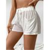 imageSOLY HUX Womens Drawstring High Waisted Hawaiian Beach Shorts Summer Swimsuit Cover UpSolid White