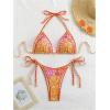 imageSOLY HUX Womens Halter Bikini Sets Floral Print Sexy Swimsuits 2 Piece Triangle Bathing SuitsOrange Paisley