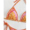 imageSOLY HUX Womens Halter Bikini Sets Floral Print Sexy Swimsuits 2 Piece Triangle Bathing SuitsOrange Paisley