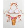imageSOLY HUX Womens Halter Bikini Sets Floral Print Sexy Swimsuits 2 Piece Triangle Bathing SuitsOrange Paisley