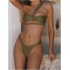 imageSOLY HUX Womens One Shoulder Bikini Swimsuit High Cut Bathing Suit with Cover Up Skirts 3 Piece SetArmy Green