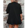 imageSOLY HUX Womens Plus Size Ruffle Half Sleeve Kimono Cardigan Open Front Loose Cover Up Casual Blouse TopsSolid Black