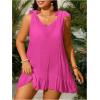 imageSOLY HUX Womens Plus Size Swimsuit Cover Up Sleeveless Scoop Neck Bathing Suit Beach Coverups DressHot Pink