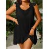 imageSOLY HUX Womens Plus Size Swimsuit Cover Up Sleeveless Scoop Neck Bathing Suit Beach Coverups DressPlain Black
