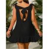 imageSOLY HUX Womens Plus Size Swimsuit Cover Up Sleeveless Scoop Neck Bathing Suit Beach Coverups DressPlain Black