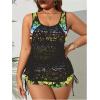 imageSOLY HUX Womens Plus Size Tankini Swimsuits Floral Print Two Piece Bathing Suit Lace Tankini Tops and Shorts SetMulti Floral