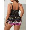 imageSOLY HUX Womens Plus Size Tankini Swimsuits Floral Print Two Piece Bathing Suit Lace Tankini Tops and Shorts SetMulticoloured Floral