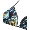 imageSOLY HUX Womens Printed Triangle Halter Bikini Bathing Suit with Cover Up 3 Piece Swimsuits Marble Print Multicoloured S