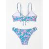 imageSOLY HUX Womens Spaghetti Strap Floral Print Bikini Bathing Suit 2 Piece SwimsuitsBlue Printed