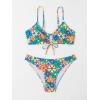 imageSOLY HUX Womens Spaghetti Strap Floral Print Bikini Bathing Suit 2 Piece SwimsuitsFloral Print Multicoloured