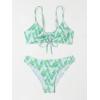 imageSOLY HUX Womens Spaghetti Strap Floral Print Bikini Bathing Suit 2 Piece SwimsuitsGreen Printed
