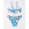 imageSOLY HUX Womens Spaghetti Strap Floral Print Bikini Bathing Suit 2 Piece SwimsuitsMulti Floral Blue