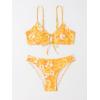 imageSOLY HUX Womens Spaghetti Strap Floral Print Bikini Bathing Suit 2 Piece SwimsuitsMulti Floral Yellow