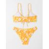 imageSOLY HUX Womens Spaghetti Strap Floral Print Bikini Bathing Suit 2 Piece SwimsuitsMulti Floral Yellow