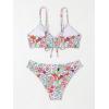 imageSOLY HUX Womens Spaghetti Strap Floral Print Bikini Bathing Suit 2 Piece SwimsuitsMulti Flower