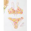 imageSOLY HUX Womens Spaghetti Strap Floral Print Bikini Bathing Suit 2 Piece SwimsuitsMulti Print Floral