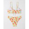 imageSOLY HUX Womens Spaghetti Strap Floral Print Bikini Bathing Suit 2 Piece SwimsuitsMulti Printed Floral