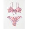 imageSOLY HUX Womens Spaghetti Strap Floral Print Bikini Bathing Suit 2 Piece SwimsuitsMulticoloured Flower
