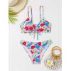 imageSOLY HUX Womens Spaghetti Strap Floral Print Bikini Bathing Suit 2 Piece SwimsuitsPrinted Floral Multi