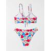 imageSOLY HUX Womens Spaghetti Strap Floral Print Bikini Bathing Suit 2 Piece SwimsuitsPrinted Floral Multi