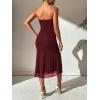 imageSOLY HUX Womens Strapless Midi Dress Tube Top Off Shoulder Sleeveless Fitted Cocktail Club Party Formal Long DressesPlain Burgundy