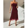 imageSOLY HUX Womens Strapless Midi Dress Tube Top Off Shoulder Sleeveless Fitted Cocktail Club Party Formal Long DressesPlain Burgundy
