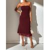 imageSOLY HUX Womens Strapless Midi Dress Tube Top Off Shoulder Sleeveless Fitted Cocktail Club Party Formal Long DressesPlain Burgundy