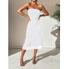 imageSOLY HUX Womens Strapless Midi Dress Tube Top Off Shoulder Sleeveless Fitted Cocktail Club Party Formal Long DressesPlain White