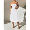 imageSOLY HUX Womens Strapless Midi Dress Tube Top Off Shoulder Sleeveless Fitted Cocktail Club Party Formal Long DressesPlain White