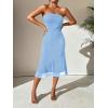 imageSOLY HUX Womens Strapless Midi Dress Tube Top Off Shoulder Sleeveless Fitted Cocktail Club Party Formal Long DressesSolid Blue