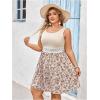 imageSOLY HUX Womens Tropical Print Contrast Lace Summer Dress Scoop Neck Sleeveless A Line Short DressesMulticoloured Floral