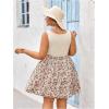 imageSOLY HUX Womens Tropical Print Contrast Lace Summer Dress Scoop Neck Sleeveless A Line Short DressesMulticoloured Floral