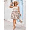 imageSOLY HUX Womens Tropical Print Contrast Lace Summer Dress Scoop Neck Sleeveless A Line Short DressesMulticoloured Floral