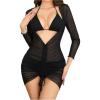 imageSOLY HUX Womens 3 Piece Bikini Set Tie Back Low Rise Halter Swimsuit with Cover Up Dress BeachwearSolid Black