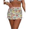 imageSOLY HUX Womens Hollow Out Printed Side Drawstring Cover Up Skirts Vacation Beach WearBeige Printed