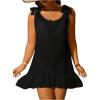 imageSOLY HUX Womens Plus Size Swimsuit Cover Up Sleeveless Scoop Neck Bathing Suit Beach Coverups DressPlain Black