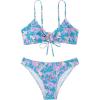 imageSOLY HUX Womens Spaghetti Strap Floral Print Bikini Bathing Suit 2 Piece SwimsuitsBlue Printed