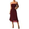 imageSOLY HUX Womens Strapless Midi Dress Tube Top Off Shoulder Sleeveless Fitted Cocktail Club Party Formal Long DressesPlain Burgundy