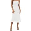 imageSOLY HUX Womens Strapless Midi Dress Tube Top Off Shoulder Sleeveless Fitted Cocktail Club Party Formal Long DressesPlain White