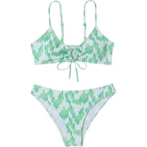 imageSOLY HUX Womens Spaghetti Strap Floral Print Bikini Bathing Suit 2 Piece SwimsuitsGreen Printed