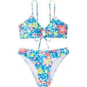 imageSOLY HUX Womens Spaghetti Strap Floral Print Bikini Bathing Suit 2 Piece SwimsuitsMulti Floral Blue