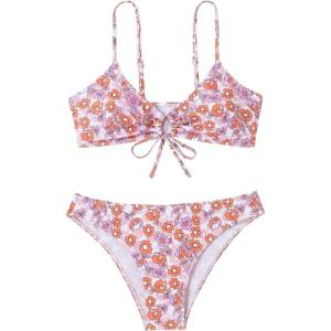 imageSOLY HUX Womens Spaghetti Strap Floral Print Bikini Bathing Suit 2 Piece SwimsuitsMulticoloured Flower