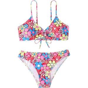 imageSOLY HUX Womens Spaghetti Strap Floral Print Bikini Bathing Suit 2 Piece SwimsuitsPrint Floral Multi